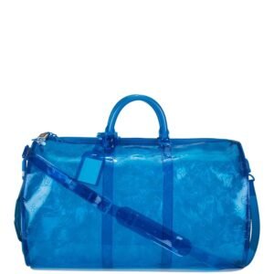 Louis Vuitton Keepall Bandouliere Monogram 50 Blue PVC | AlmaBagz