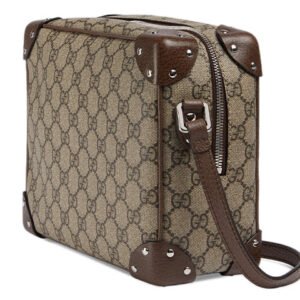 GUCCI Leather Detail Shoulder Bag Beige Ebony 626363-92TDN-8358 | AlmaBagz