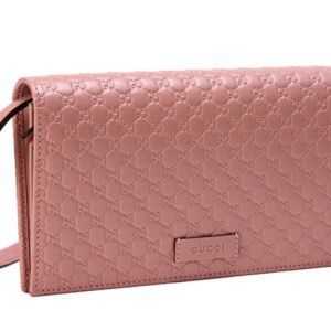 GUCCI Logo Embossing Leather Logo Leather Shoulder Messenger Bag Pink Candy 466507-BMJ1G-5806 | AlmaBagz