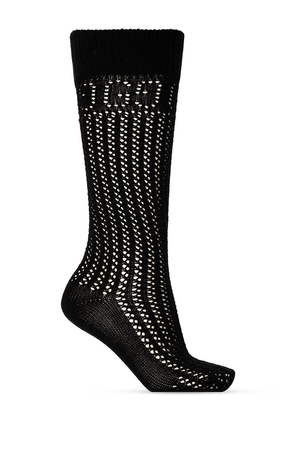 Gucci Knit Knee High Socks with GG Logos in Black | AlmaBagz