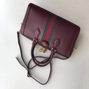 Gucci Ophidia Medium Top Handle Bag Burgundy | AlmaBagz