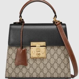 Gucci Padlock Small GG Top Handle Bag Beige/Ebony | AlmaBagz