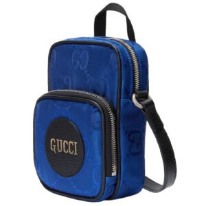 GUCCI Off The Grid OTG Environmental Friendly Series Logo Leather Logo Nylon handbag Mini Blue Black 643882-H9HLN-4267 | AlmaBagz