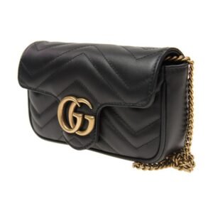 GUCCI GG Marmont Matelasse leather super mini bag 'Black' 476433-DSVRT-1000 | AlmaBagz