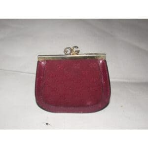 Gucci Burgundy Small G Logo Print Vintage Wallet | AlmaBagz