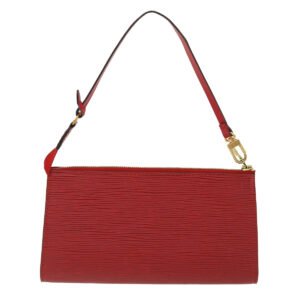 Louis Vuitton Red Leather Pochette accessoires clutch bag | AlmaBagz