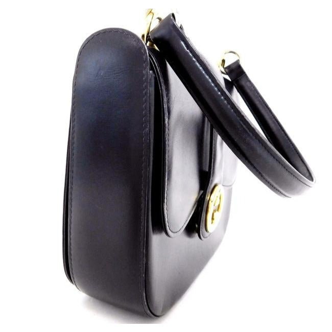 Gucci Mod Black Leather Two Way Handle Bag | AlmaBagz