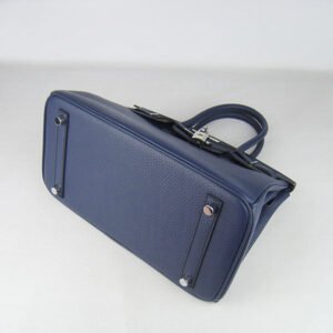 Hermes Birkin 30cm Togo Leather Handbags Dark Blue Silver | AlmaBagz