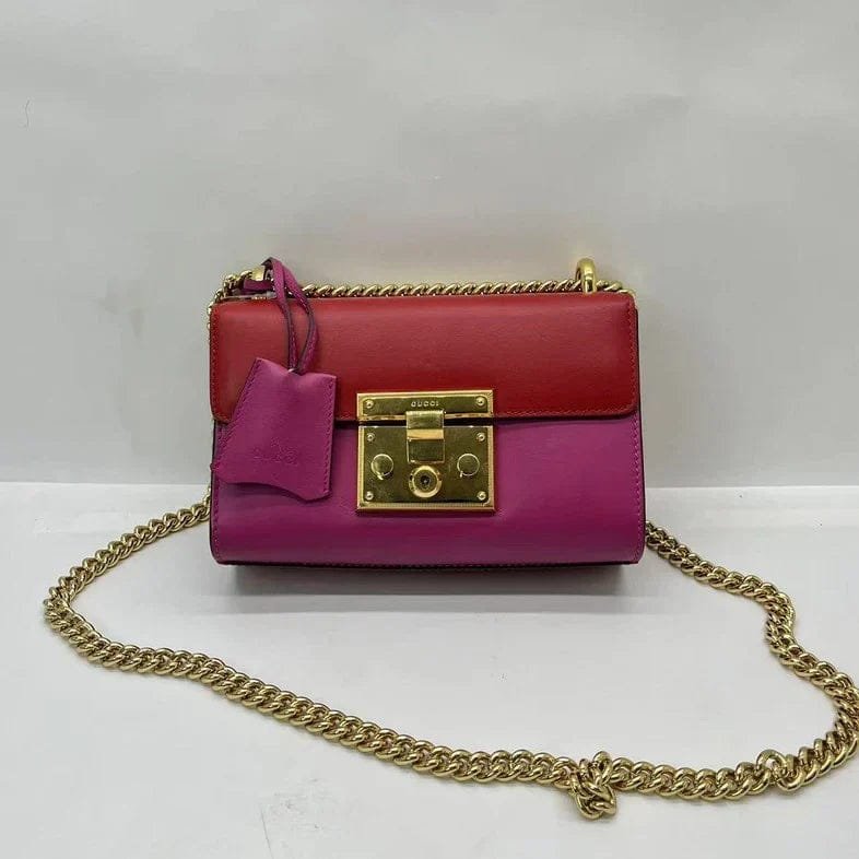 Gucci Small Padlock Shoulder Bag - Pink B3-41 | AlmaBagz