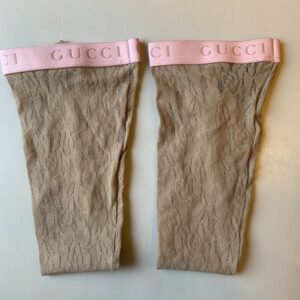 Gucci GG Floral Lace Socks in Tan | AlmaBagz