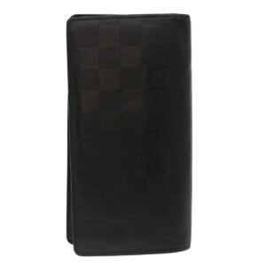 Louis Vuitton Black Leather Portefeuille Brazza wallet accessories | AlmaBagz