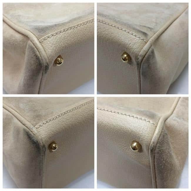 Gucci Stone Suede And Leather With Two Bamboo Handles Satchel | AlmaBagz