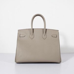 Hermes 35cm Birkin Bag Epsom Leather Grey Gold | AlmaBagz