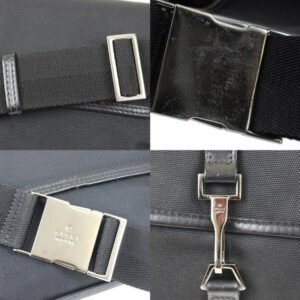 Gucci Black Canvas With A Heavy Canvas Belt And Chrome Accents Bag Fanny Pack Wallet | AlmaBagz