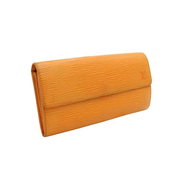 LOUIS VUITTON Orange Epi Wallet | AlmaBagz