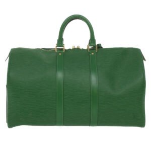 Louis Vuitton Green Leather Keepall 45 travel bag | AlmaBagz
