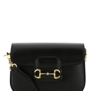 Gucci Woman Black Leather Mini Horsebit 1955 Crossbody Bag | AlmaBagz