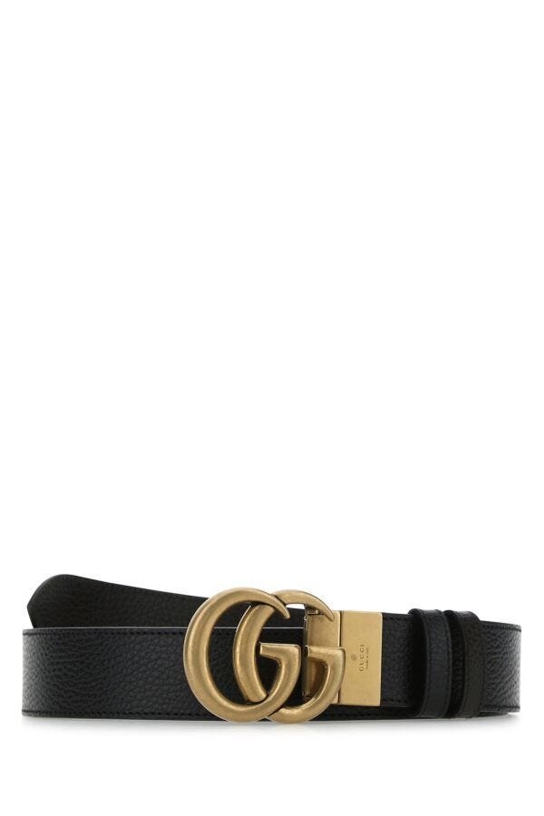 Gucci Man Black Leather Reversible Belt | AlmaBagz