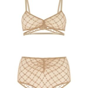 Gucci Woman Beige Mesh Lingerie Set | AlmaBagz