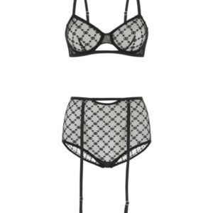 Gucci Woman Black Mesh Lingerie Set | AlmaBagz