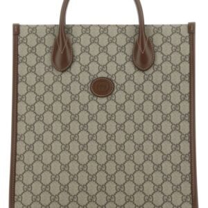 Gucci Man Gg Supreme Fabric And Leather Handbag | AlmaBagz