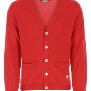 Gucci Man Red Cashmere Cardigan | AlmaBagz