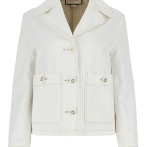 Gucci Woman White Cotton Blazer | AlmaBagz
