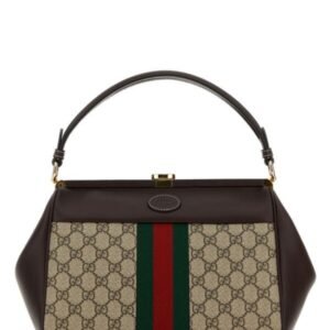 Gucci Woman Gg Supreme Fabric And Leather Handbag | AlmaBagz