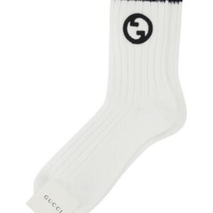 Gucci Woman White Stretch Cotton Blend Socks | AlmaBagz