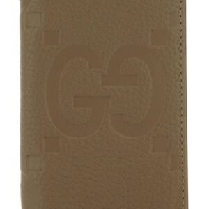 Gucci Man Khaki Leather Card Holder | AlmaBagz
