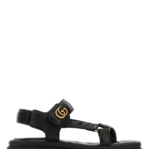 Gucci Women Double G Leather Sandals | AlmaBagz