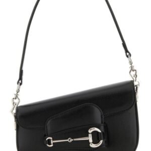 Gucci Woman Black Leather Mini Gucci Horsebit 1955 Handbag | AlmaBagz