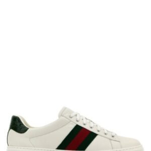 Gucci Man White Leather Ace Sneakers | AlmaBagz
