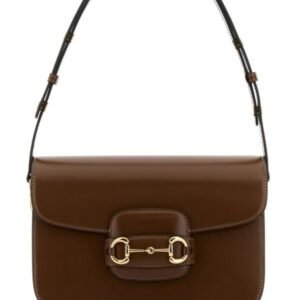 Gucci Woman Brown Leather 1955 Horsebit Shoulder Bag | AlmaBagz