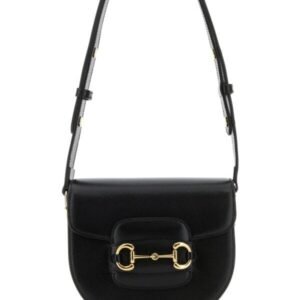 Gucci Woman Black Leather Mini Gucci Horsebit 1955 Shoulder Bag | AlmaBagz