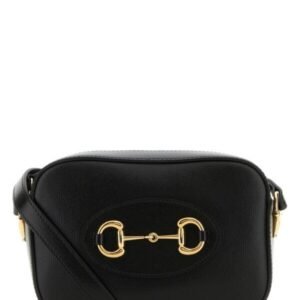 Gucci Woman Black Leather Gucci Horsebit 1955 Crossbody Bag | AlmaBagz
