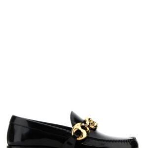 Gucci Woman Black Leather Loafers | AlmaBagz