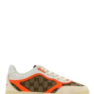Gucci Woman Multicolor Leather And Gg Supreme Fabric Re-Web Sneakers | AlmaBagz