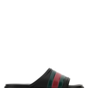 Gucci Man Black Rubber Slippers | AlmaBagz
