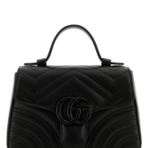 Gucci Woman Black Leather Marmont Handbag | AlmaBagz