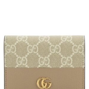 Gucci Woman Gg Supreme Fabric And Leather Gg Marmont Wallet | AlmaBagz