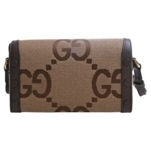 GUCCI Horsebit 1955 Jumbo GG Canvas Leather Shoulder Bag 699296 Beige/Brown Women's | AlmaBagz