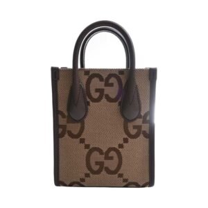 GUCCI Jumbo GG Canvas Leather Tote Bag Shoulder 699406 Beige/Brown Women's | AlmaBagz