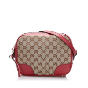 Gucci GG Canvas Shoulder Bag 449413 Brown Red Leather Ladies Gucci | AlmaBagz