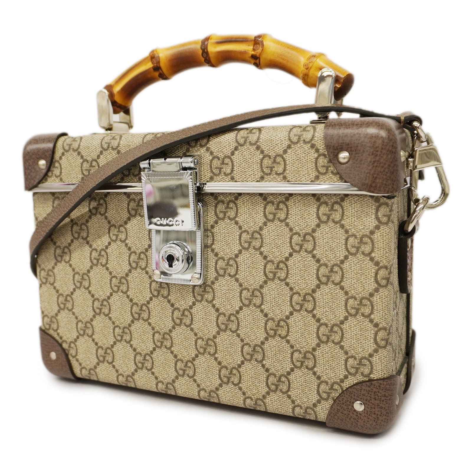 GUCCI Bamboo 2WAY Bag 533623 Women's GG Supreme,Leather Handbag,Shoulder | AlmaBagz - Image 14