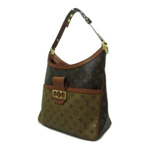 LOUIS VUITTON Hobo Dauphine MM Shoulder Bag Brown Black Monogram Reverse PVC coated canvas M45195 | AlmaBagz