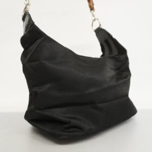 GUCCI Bamboo Shoulder Bag 000 1998 0531 Women's Nylon Shoulder Bag Black | AlmaBagz
