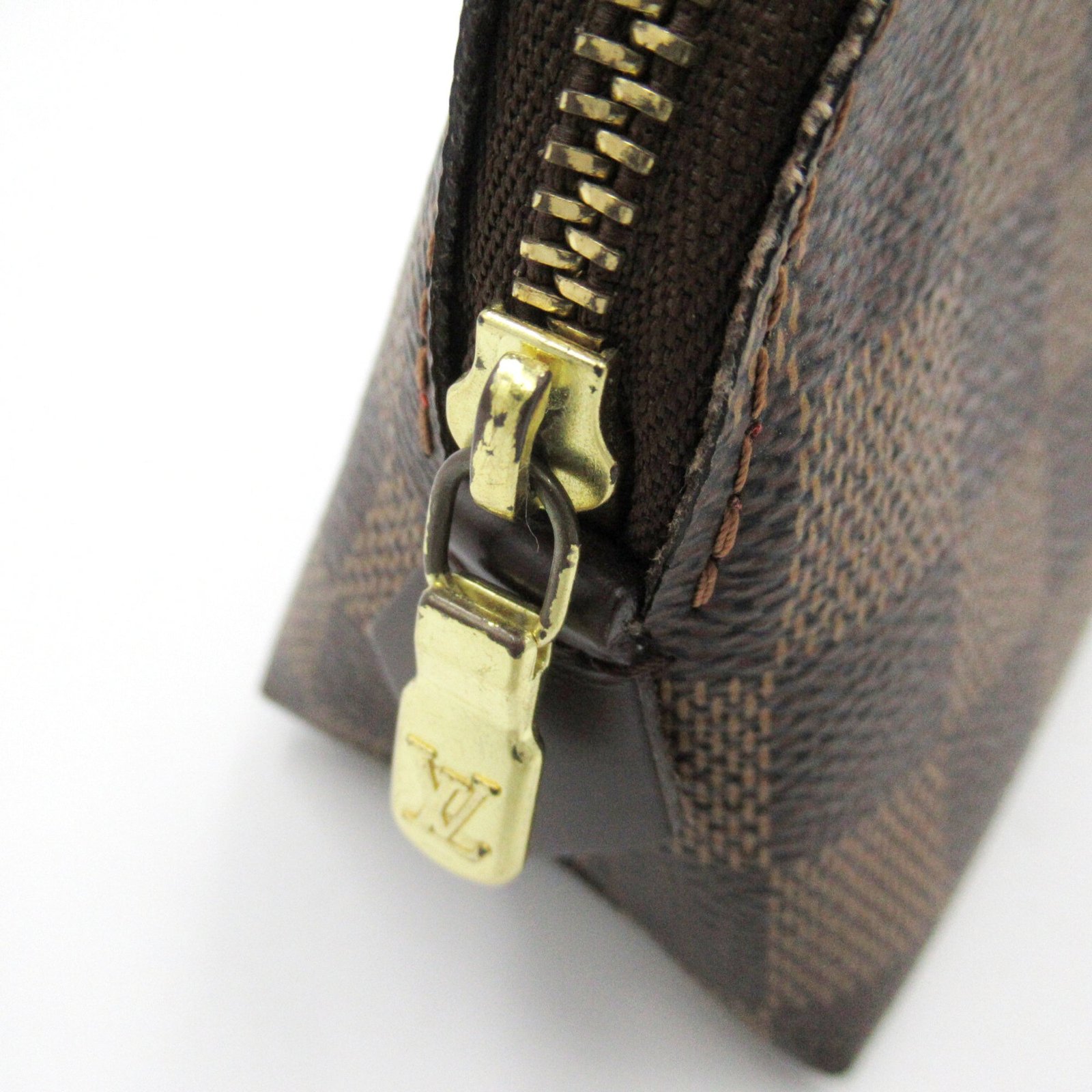 LOUIS VUITTON Pochette Cosmetic PM Brown Ebene Damier PVC coated canvas N47516 | AlmaBagz - Image 7