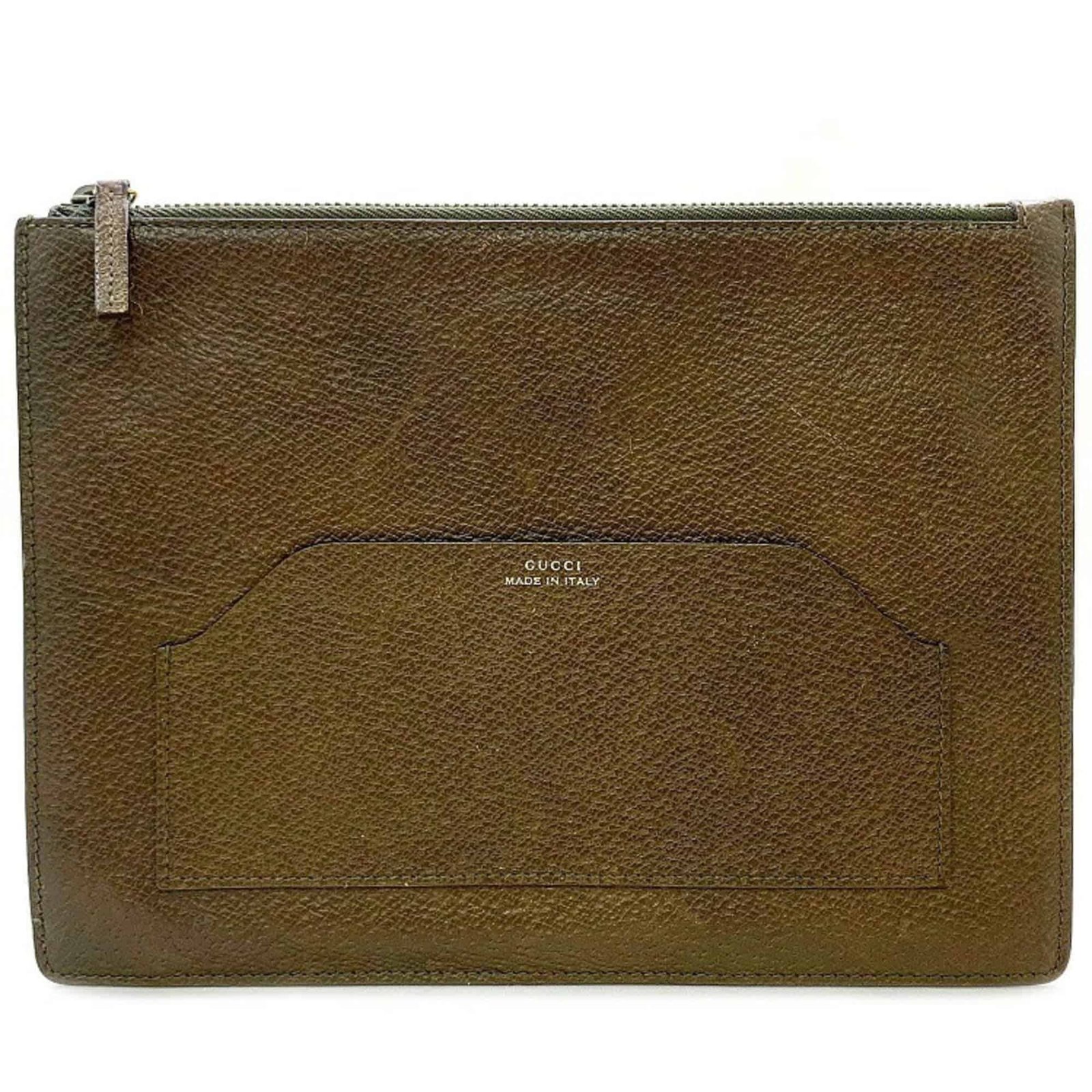Gucci Clutch Bag Brown 322108 Pouch Leather Gucci Women's Men's | AlmaBagz