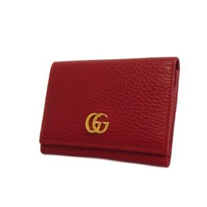 Gucci GG Marmont 474748 Leather Business Card Case Red Color | AlmaBagz